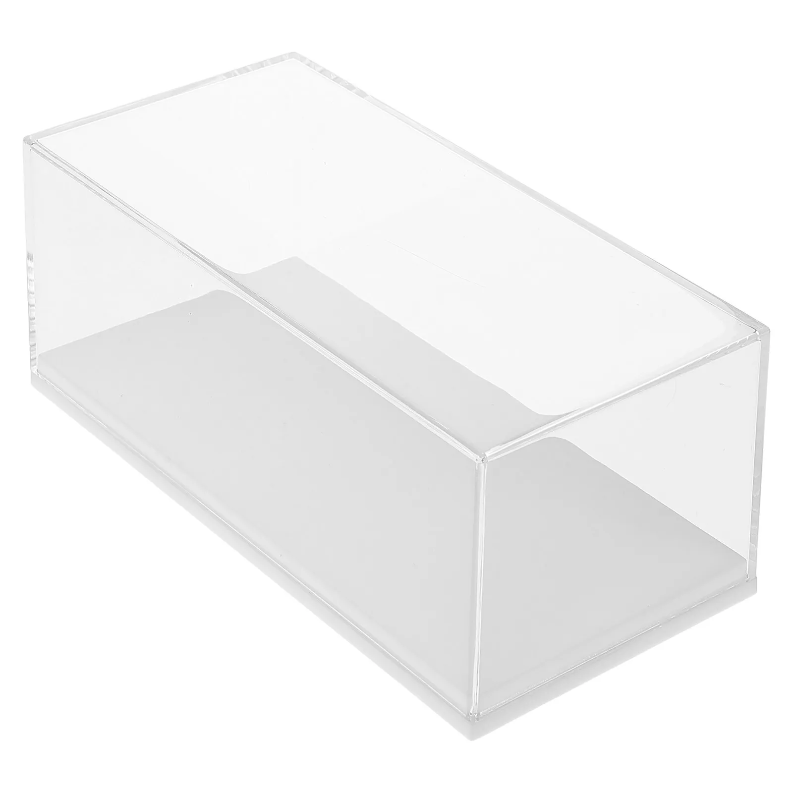 Clear Acrylic Car Display Case Protective Dustproof Cover Large White Base Fit 164 Scale Vehicle Organizer Display Box
