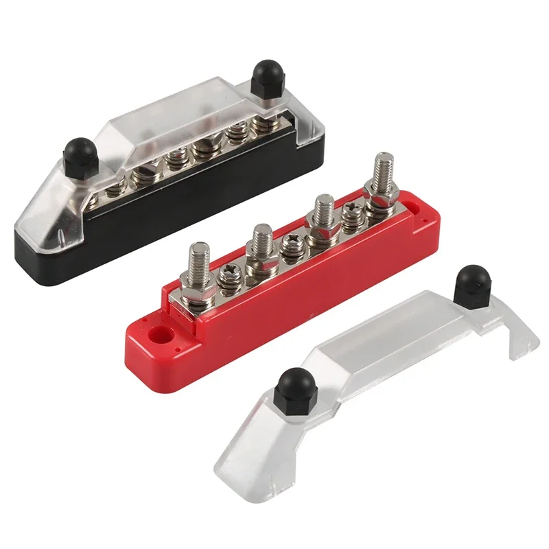Positive Negative Battery Bus Bar Power 12V Distribution Block 4 X M6 Car Terminal Block Studs 3 X M4 Terminal Bus for RV Boat