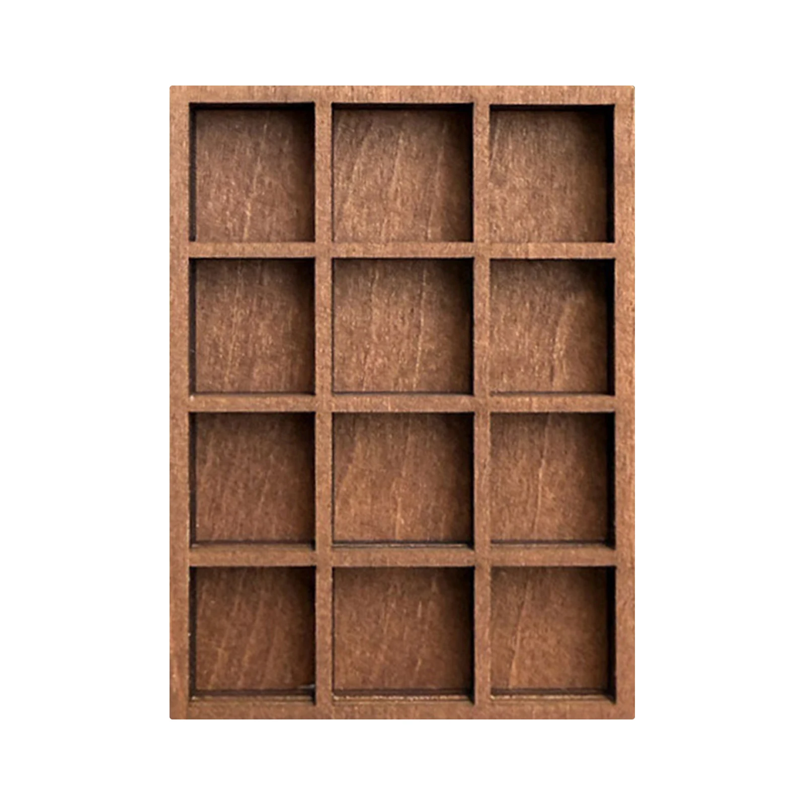 Étagère à Bijoux Miniature Créative Marron avec Grilles Variées et Compartiments, Présentoir à Marchandises, Modèle Maison 2026