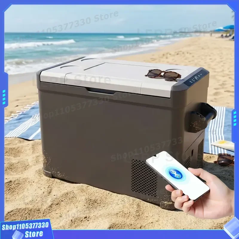 50L Portable Car Refrigerator Dual Zone 12V 24V 100V 240V Compressor Fridge for Vehicle Home Camping Travel Cooling Box Dual