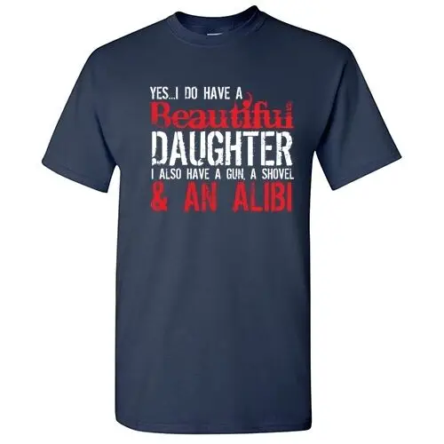 Gun Alibi Sarcastic Cool Adult Parental Graphic Gift Idea Humor Funny T-Shirt