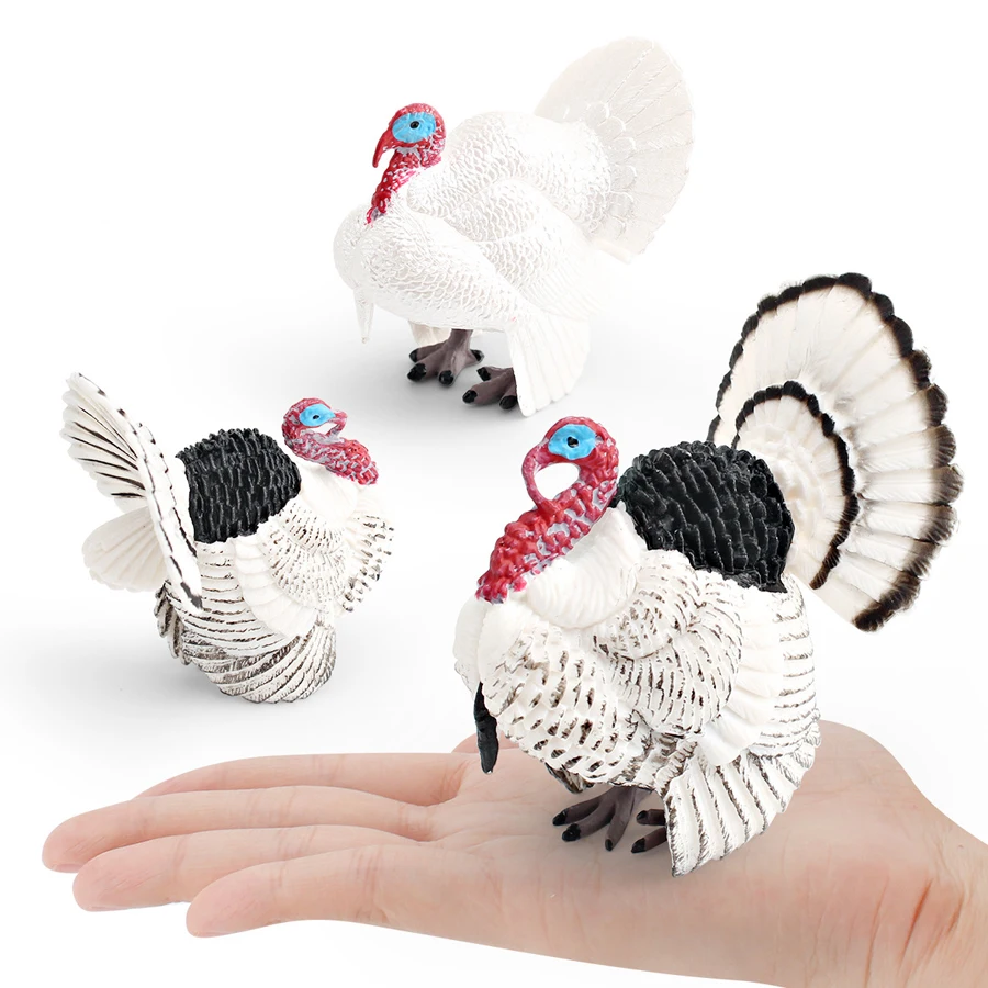 Realistic North American Animals Turkey Bald Eagle Grizzly Bear Bison Moose Raccoon Wildlife Figurines Educational Toy  For Kids