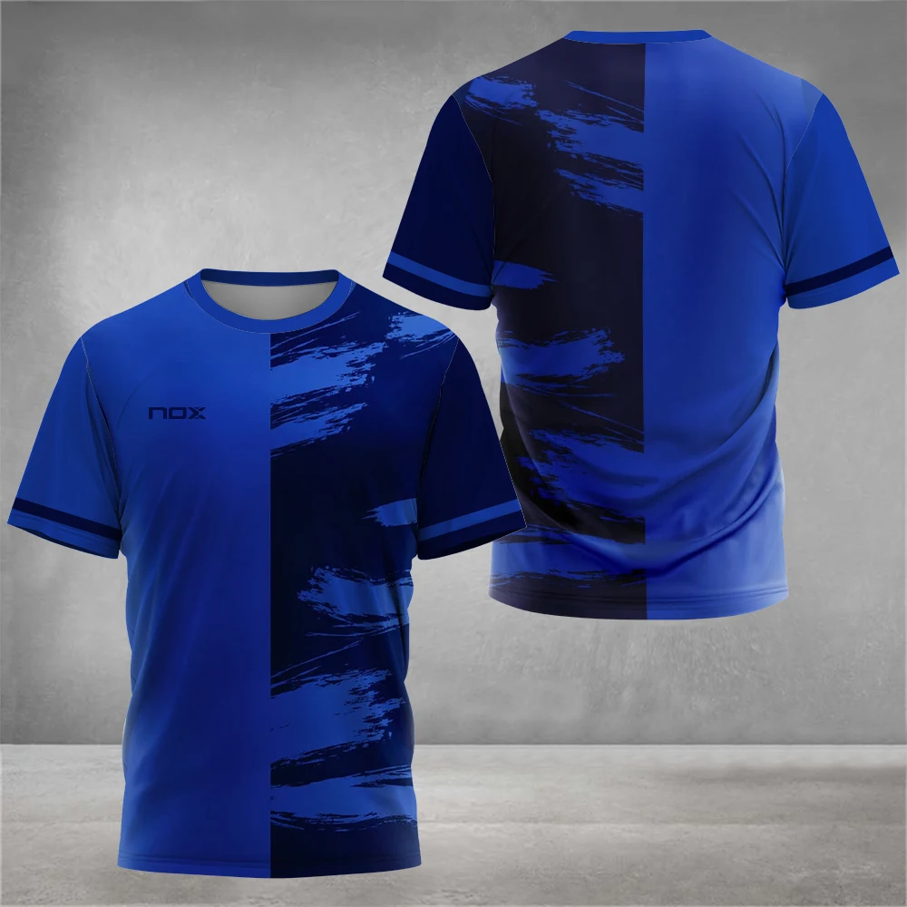 2024 Men\'s Gradient Color Tennis T-shirt Loose Breathable Badminton Top T-shirt Casual Streetwear Crew Neck Short Sleeve Clothes