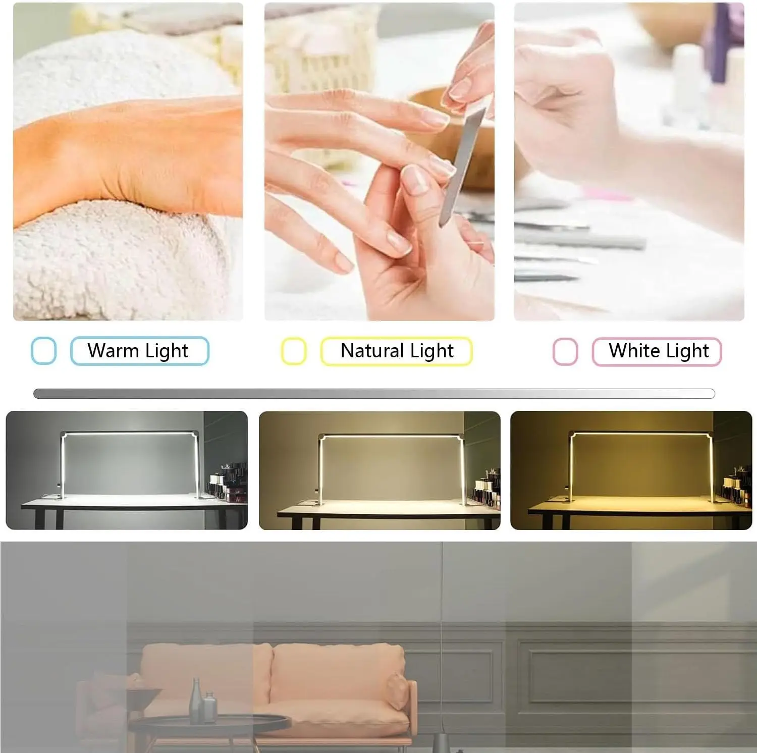 36 واط نصف مصباح قمري طوي مسمار لمبة مكتب 3000 كيلو-6000 كيلو عكس الضوء مسمار ضوء لمكتب 15 بوصة LED مسمار التكنولوجيا مصباح الوشم ، الحواجب #3