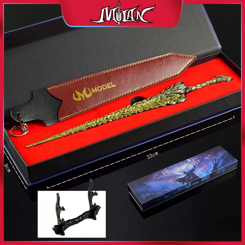 

30 CM Eldenn Japanese Game Peripherals Gragon King's Rock Sword Metal Weapons Model Gift Box Collectible Desk Ornaments Boy Toy