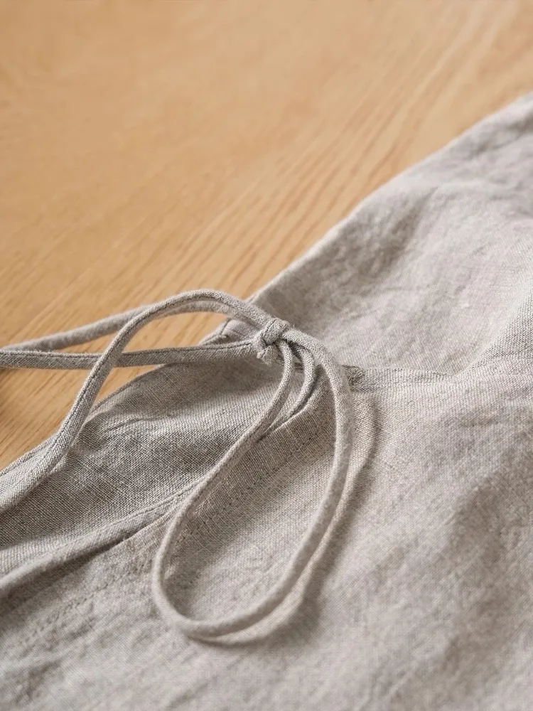 中国風ヴィンテージ綿麻ベスト レディース 夏 シンプル 薄手 スリムトップ ボタンタイ バルクロージング