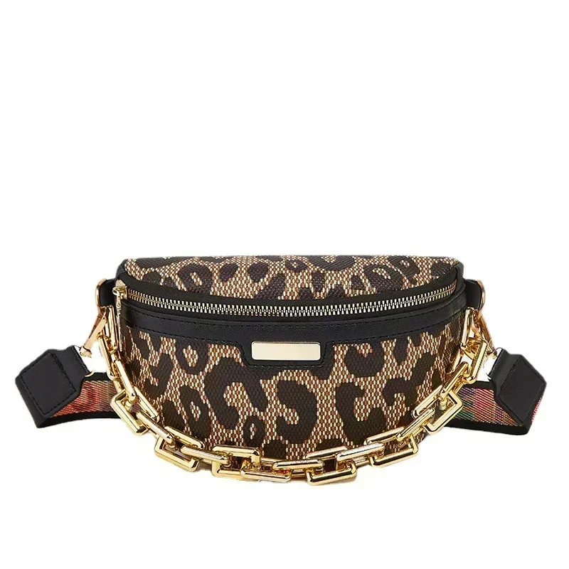 SN23 Women's Bag 2023 New Leisure Simple Leopard Ring Print Cross Body Waistpack Fashion Trend Chain One