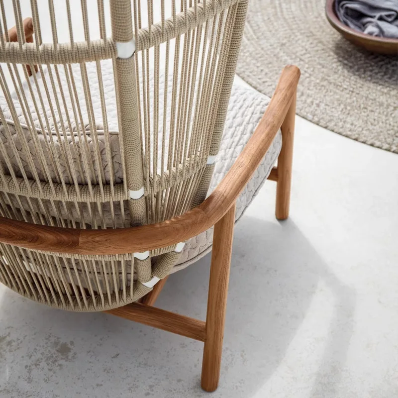 Combinación de sofá de mimbre para exterior