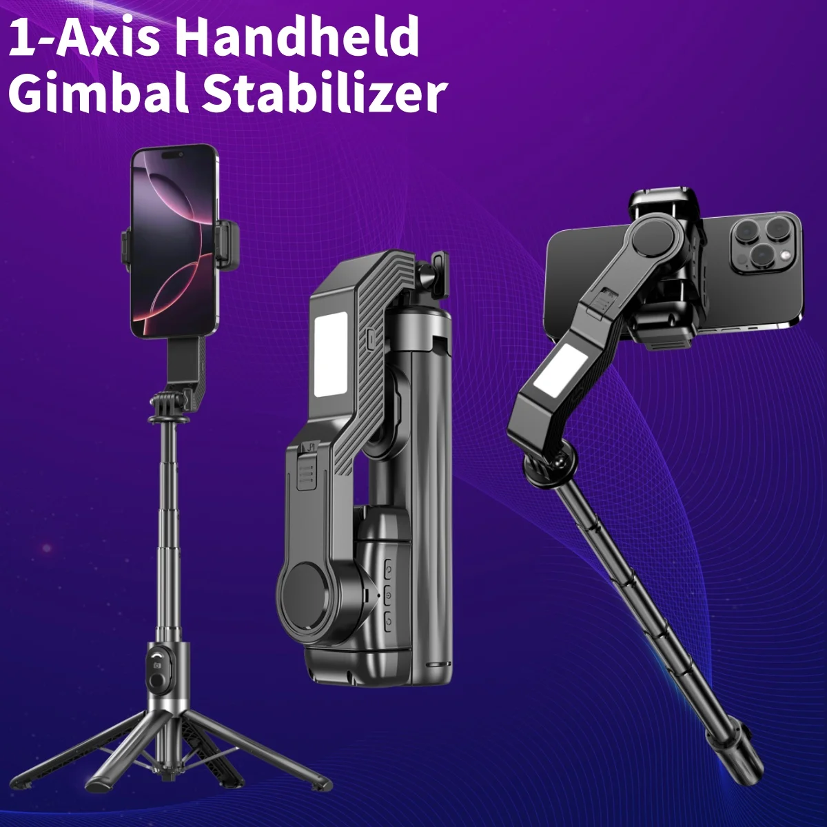

LISCN Gimbal Stabilizer 360° Rotation Tracking Shooting Portable Selfie Stick Stabilizer with Remote Control for Outdoor Travel
