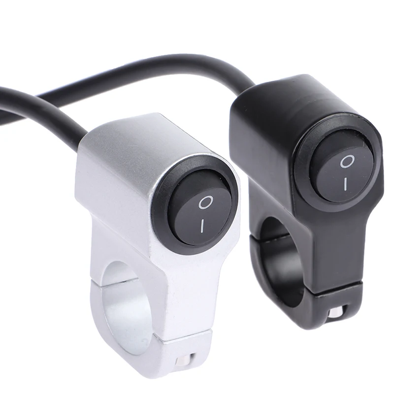 

Motorcycle Handlebar Headlight ON/OFF Switch Scooter ATV Aluminum Alloy 2-Wire Black Light Waterproof Switchs 12V