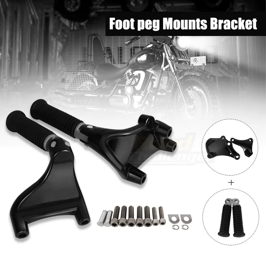 

Motorcycle Rear Foot Rests Black Pegs Pedal Passenger Footpegs Mounting Kit Fit For Harley Sportster XL 48 883 1200 2014-2020