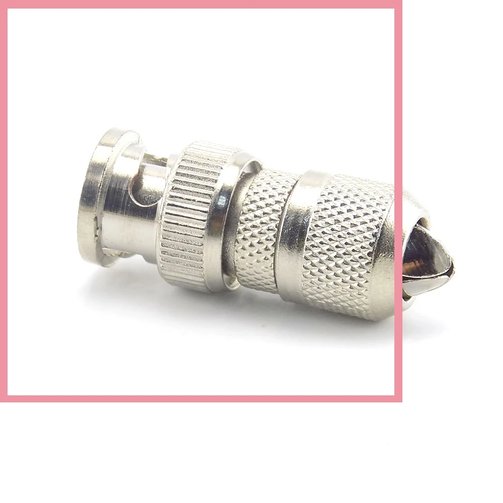 2pcs BNC Connector Male Coax Cabling for CCTV Camera Security System Surveillance System BNC Connector Adapter B6