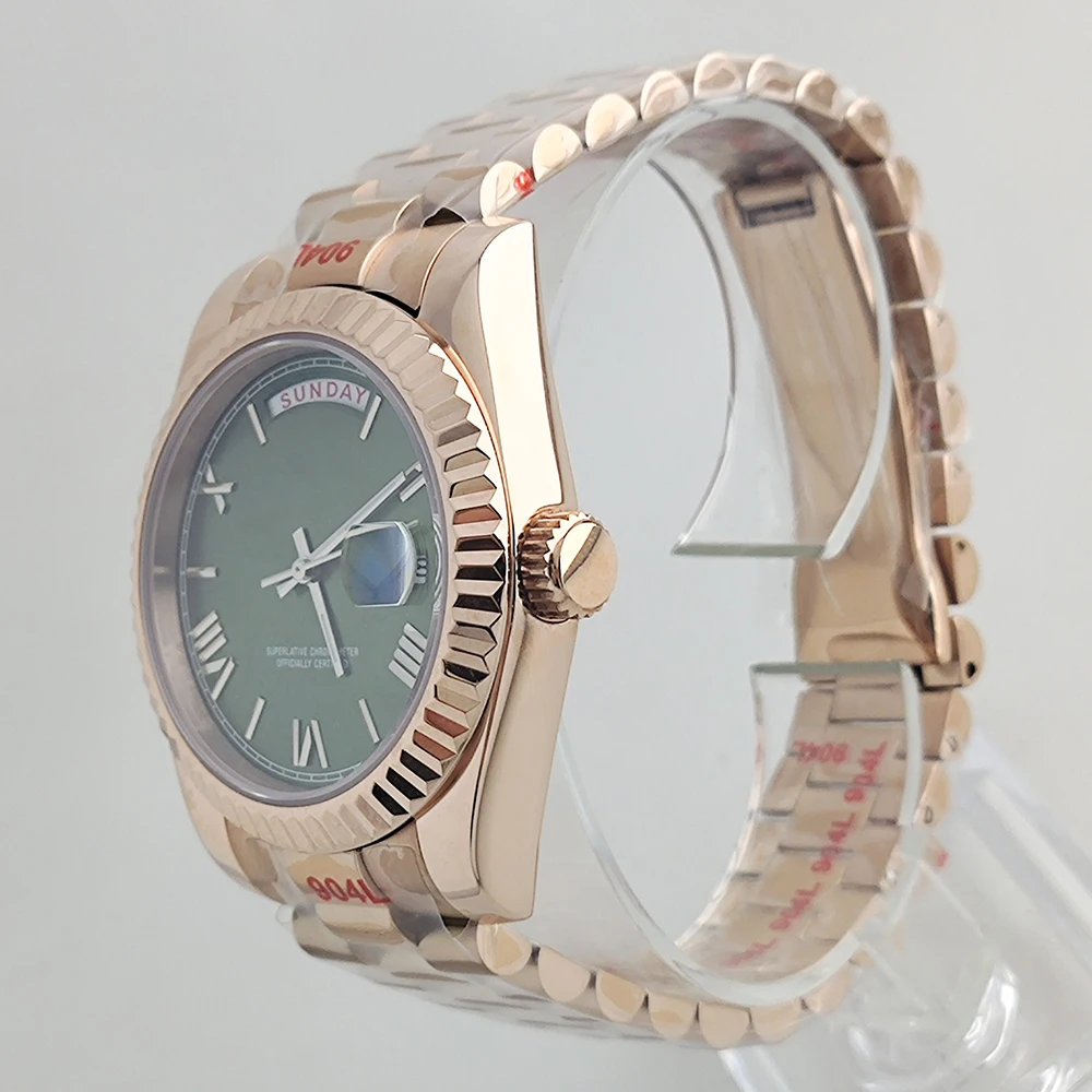 Reloj personalizado Miyota 8285, sin logotipo, reloj romano para hombre, movimiento automático, reloj mecánico, caja de cristal de zafiro, reloj para hombre