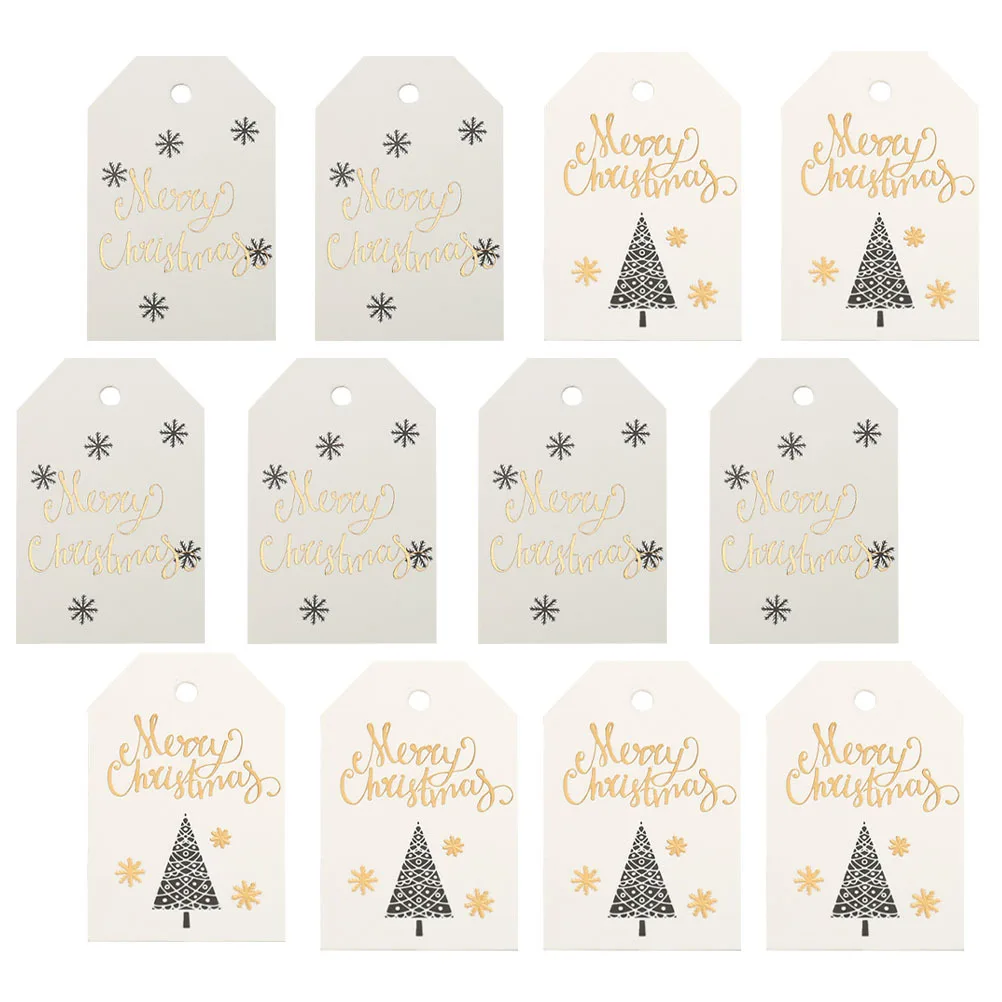 

200Pcs Christmas Gift Label Cards Classic Xmas Style Festive Decorative Box Cards DIY Gift Tags Xmas Label Card