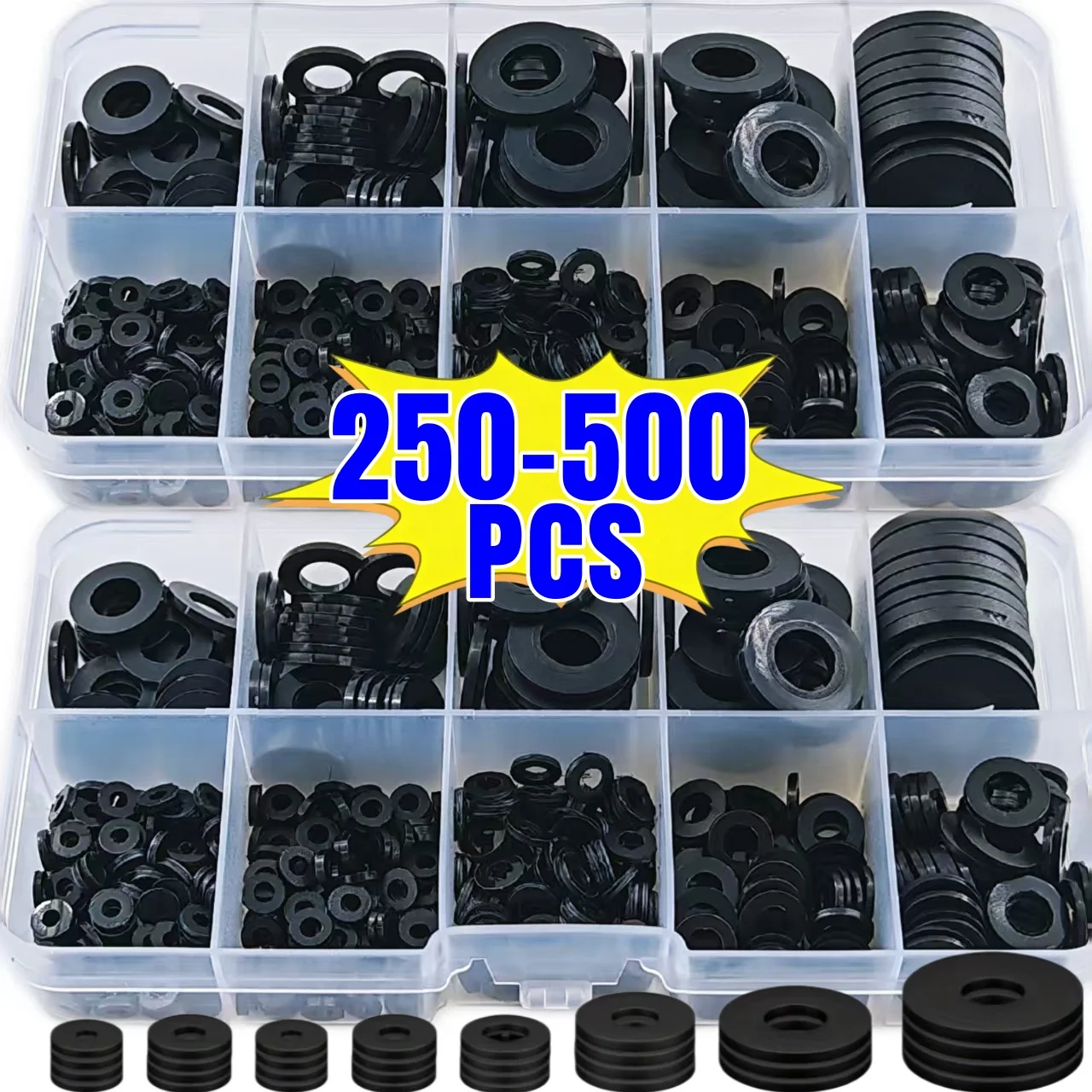 500/250 pieces of anti-loosening wear-resistant washers, made of nylon, suitable for water pipe bolts