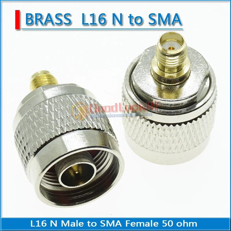 L16 N Male Jack to SMA Female Plug GOLD Plated Brass Straight RF Connector Socket Brooches Coaxial Adapters 50ohm