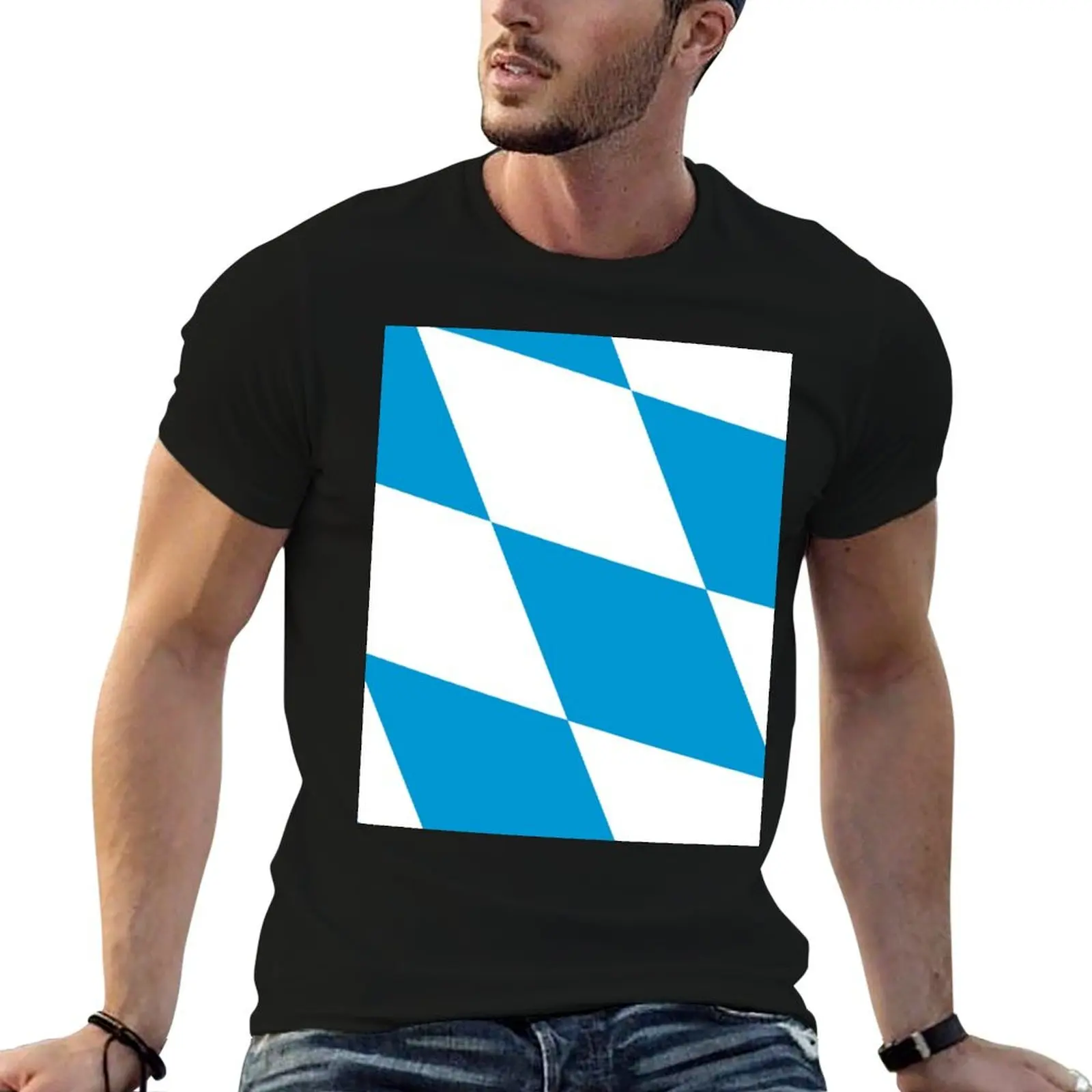 العلم البافاري في ألمانيا - بايرن فاهن - تي شيرت ملصق تي شيرت رجل تي شيرت تي شيرت صيفي