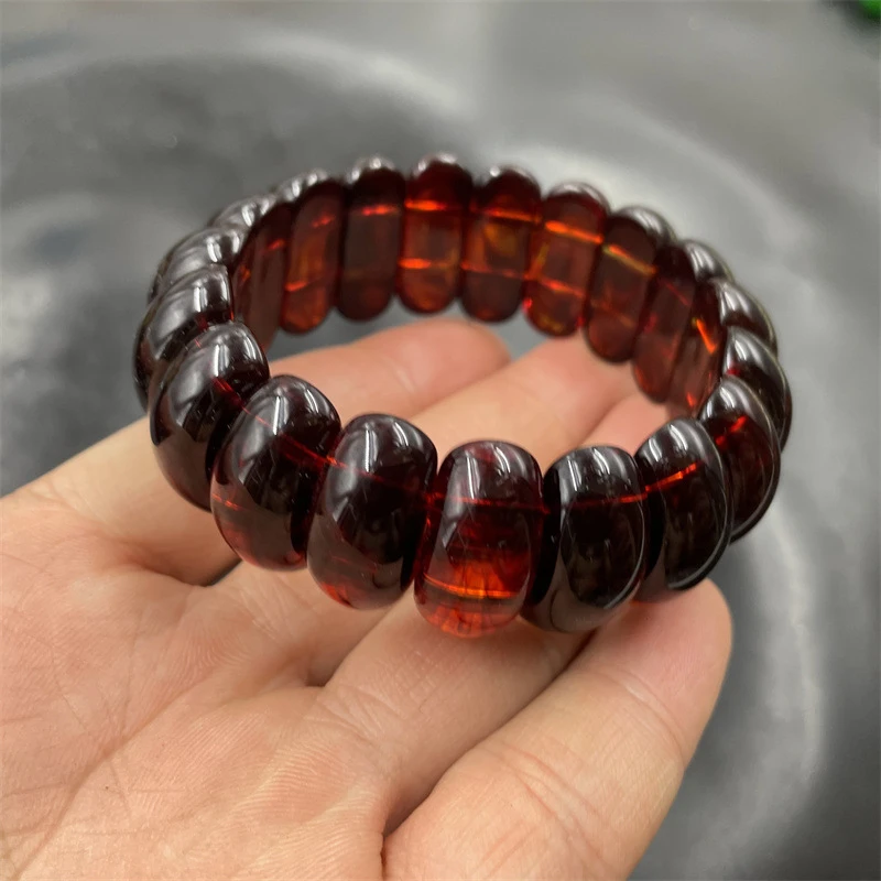 Golden , Unisex Amber and Beeswax , Bead Bracelet