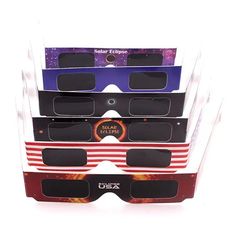 【K】5/10PCS Solar Eclipse Glasses Anti-uv Glasses Safe Direct Sun Viewing Random Color Paper Frames for Adult Watch Solar Eclipse