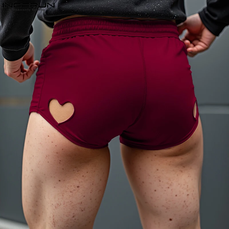 

Summer Men Shorts Solid Color Fashion Hollow Out Bottoms INCERUN Sexy Casual Shorts Streetwear Oversize Short Trousers S-5XL