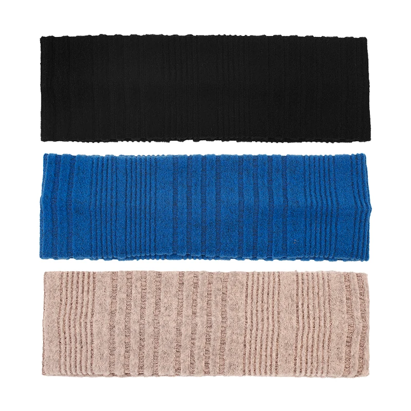 Women Knitting Striped Warm Headbands Autumn Winter Solid Casual Elastic Hairbands Turban Headwraps Fashion Hair Accessories