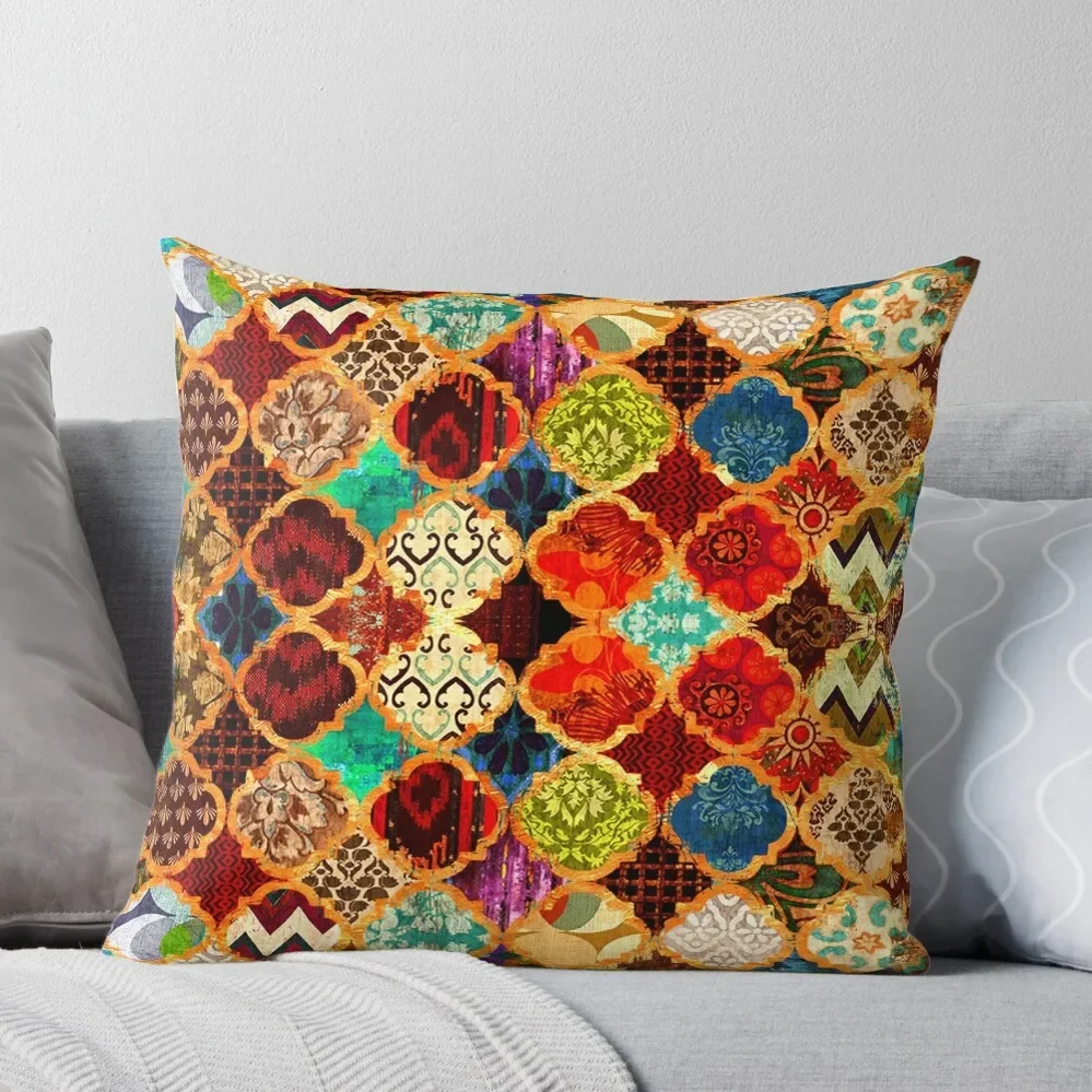 

Epic Colored Traditional Moroccan Artwork. Throw Pillow Luxury Living Room Decorative Cushions Sitting Cushion Ornamental Pillow