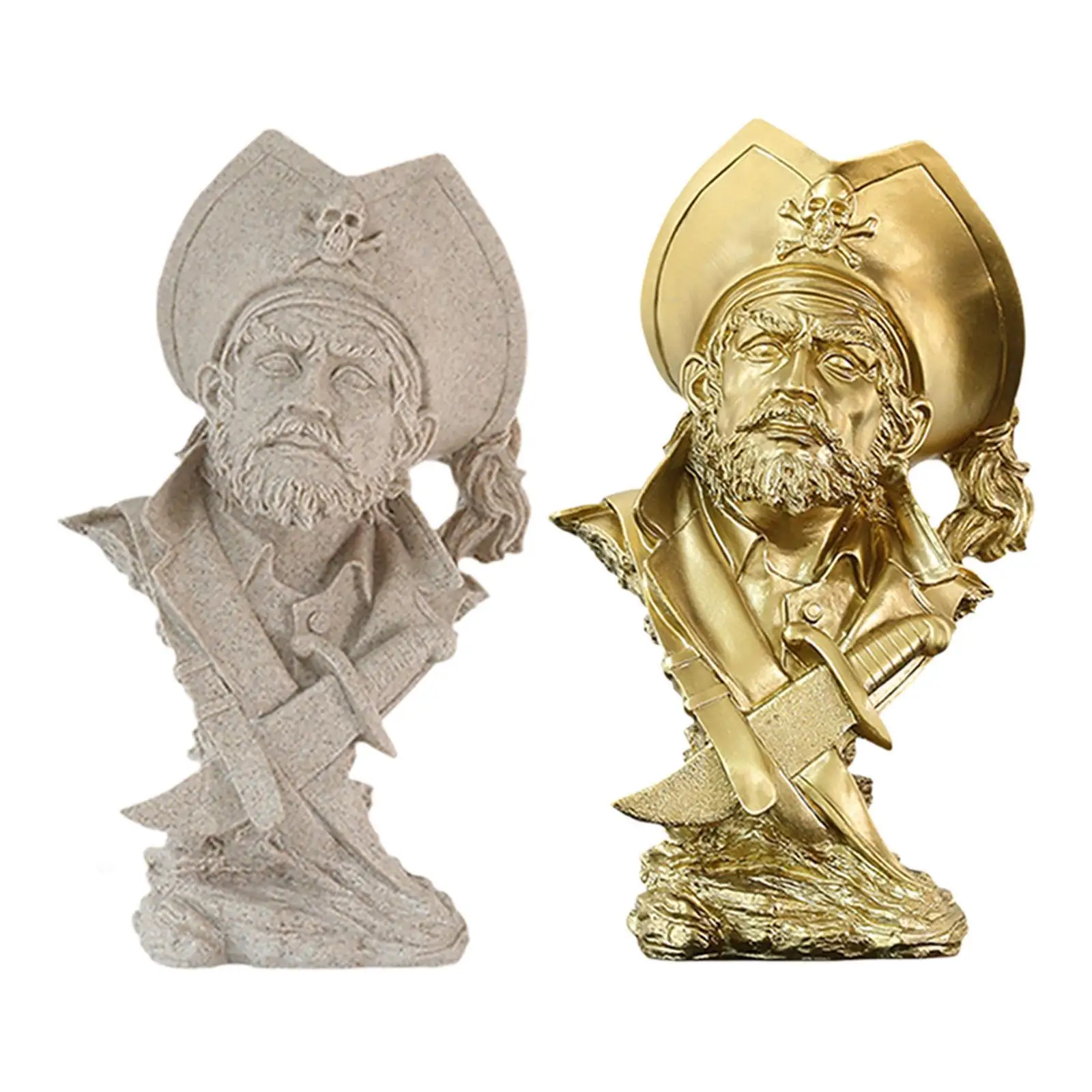 Decorative Pirate Statue Resin Figurine Centerpiece Sculpture for Home Study Living Room Shelf Table Modern Room Decoration