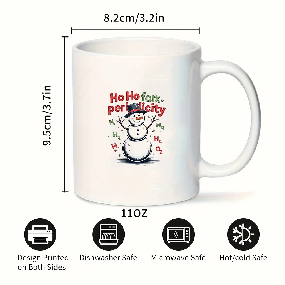 كوب رجل الثلج الكرتوني سعة 11 أونصة للمنزل والمكتب للأطفال كوب للمشروبات الباردة والساخنة هدية عيد الميلاد تصميم ممتع H2O