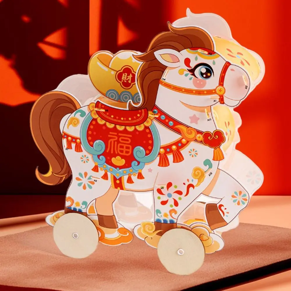 

DIY Chinese New Year Lantern Cartoon Cute Luminous Transparent Horse Lantern PVC Traditional 2026 Horse Year Lantern Gifts