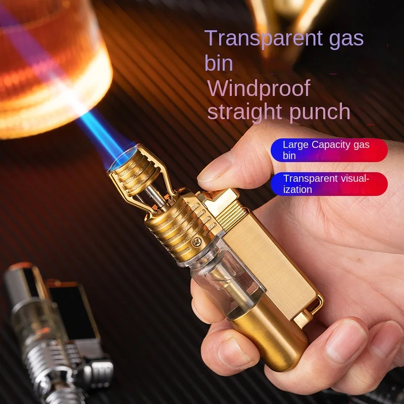 

Mini Windproof Cigar Lighter Single Torch Jet Blue Flame Gas Butane Cigarette Cigar Smoking Accessories for Cigars