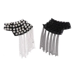 1Pc Vintage Shoulder Brooch Accessories Tassels Punk Jewelry Vintage Fringe Epaulette Shoulder Badges Clothes Decor