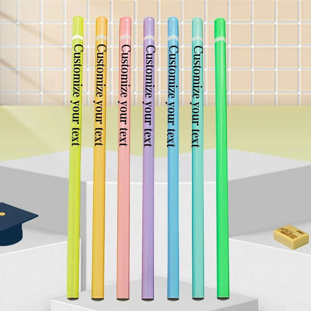 50 Personalized Colored Wooden Pencils, Custom School Decorative Pens, Personalized Party Gifts, Company Business Custom Logo, Personalized Gifts, the Best Gift for Loved Ones, Lovers, or Friends, Teacher's Day Gift, Christmas Gift, Wedding Favors, New Year Gift