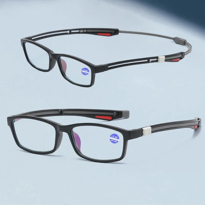 

TR90 Magnetic Hanging Neck Presbyopia Glasses Telescopic Portable Reading Glasses +0.75 +1.25 Men's Presbyopic Glasses