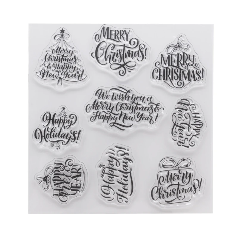 Christmas Greetings Silicone Clear Seal Stamp DIY Scrapbooking Embossing Photo Album Decorative Paper Card Craft