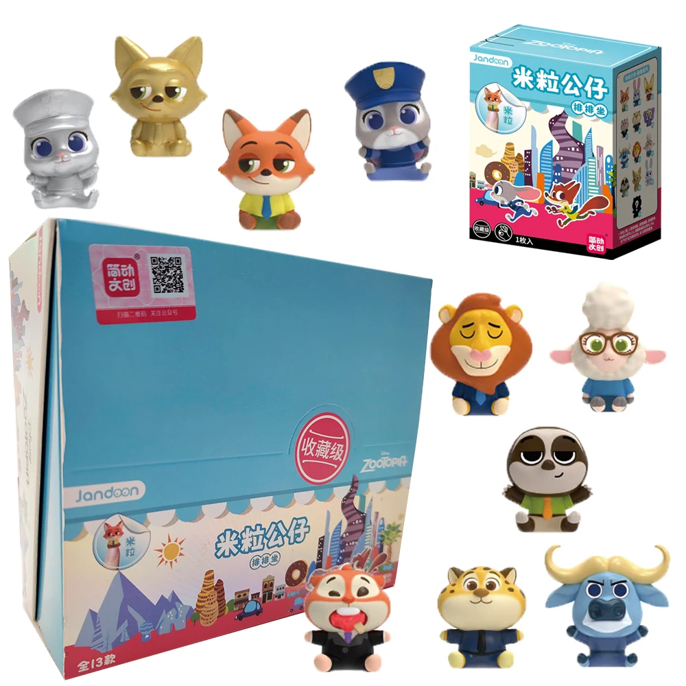 الأصلي Jandoon Zootopia صندوق أعمى نيك وايلد جودي هوبس العصرية تمثال قسط زخرفة دمى صغيرة أنيمي نموذج اللعب الهدايا