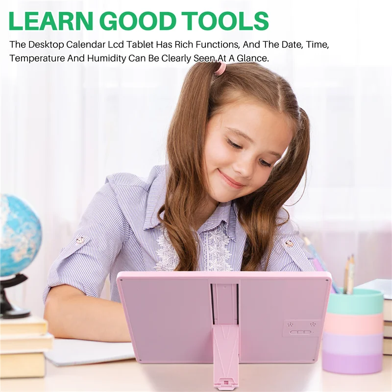 T82C Hot Sale-Multifunctional Electronic Desk Calendar LCD Handwriting Board With Alarm Clock Humidity Temperature LCD Message B