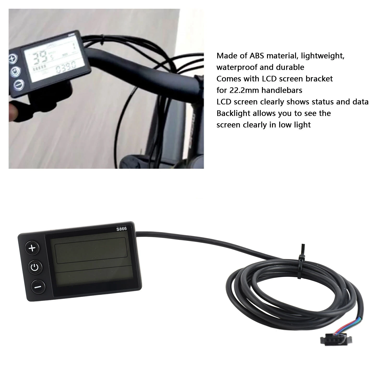 

Electric LCD Display S866 Electric Display LCD Meter 24V 36V 48V Electric Scooter Control Panel with Plug