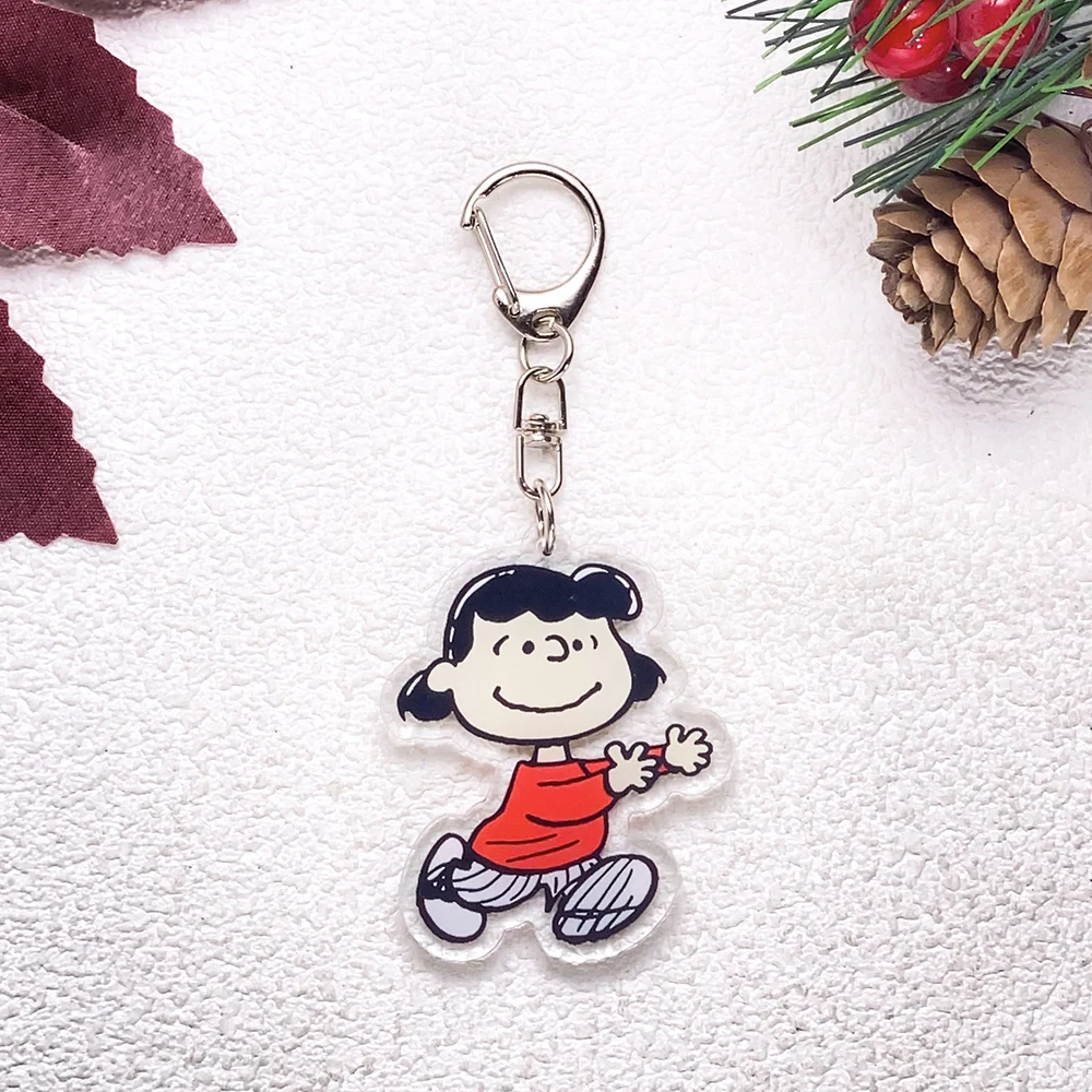 1/13 Stück Cartoon Snoopy Niedlicher Auto-Schlüsselanhänger Zubehör Acryl Lustige Anhänger für Taschen Kawaii Schlüsselhalter Rucksack-Dekoration – Detail 6