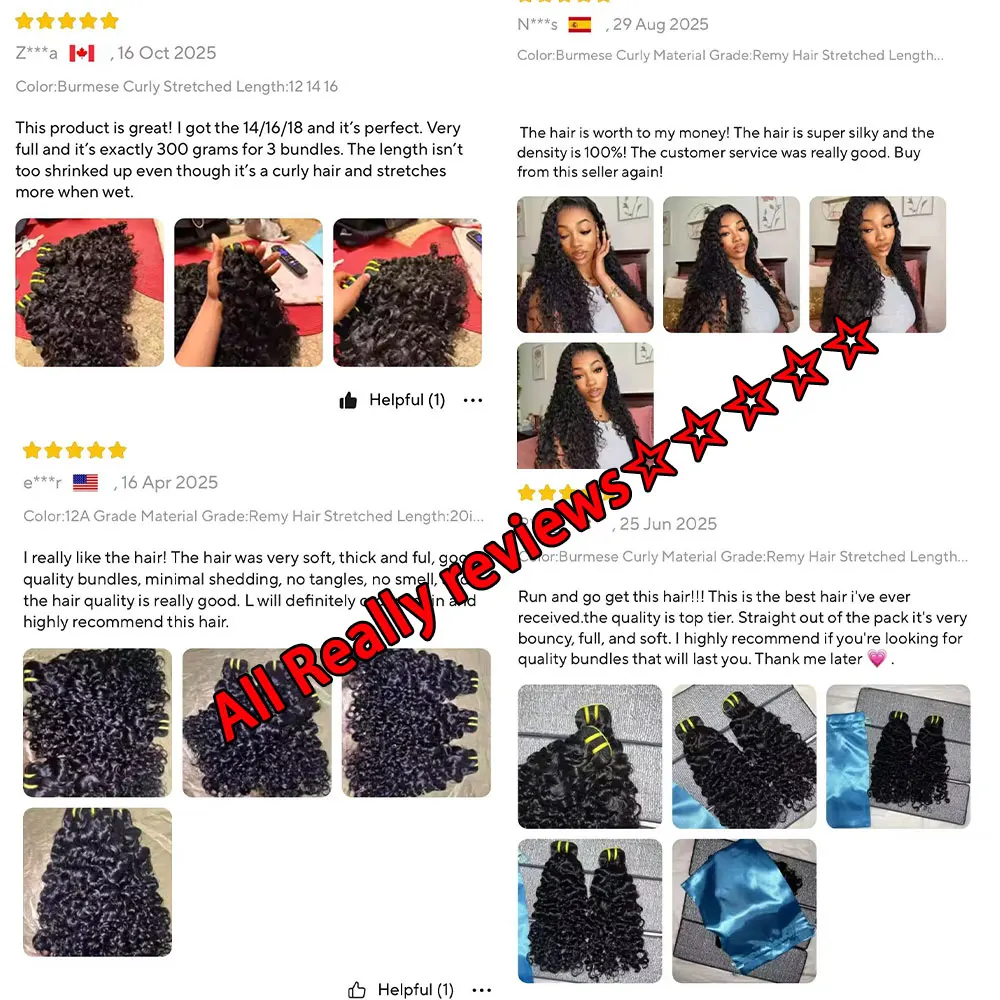 16A Raw Virgin Burmese Curly Human Hair Bundles Unprocessed Vietnamese Hair Bundles Double Weft Hair Extensions Weave For Women