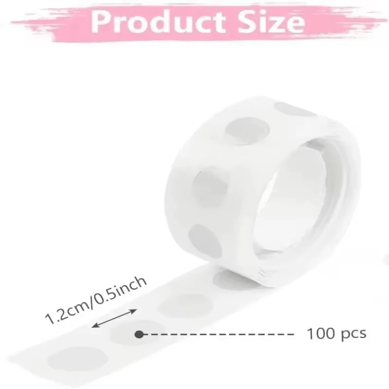 100-500Pcs Double Sided Balloon Glue Dots Transparent Strong Adhesive Stickers Removable No Trace Sticky Point Tape Practical Balloon Fixing Accessories For Birthday Wedding Festival Party Balloon Arch Wall Decoration Supplies