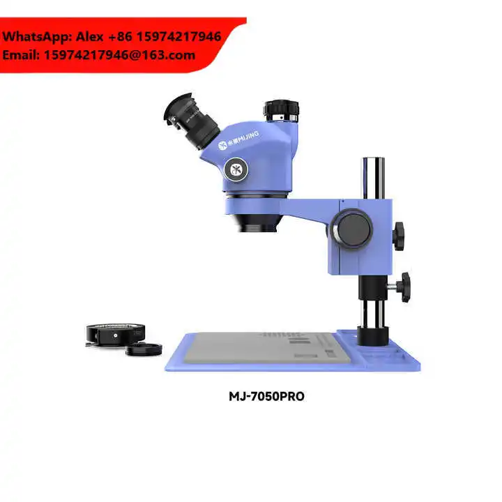 Adjustable Trinocular Zoom Stereo Microscope MIJING MJ-7050PRO 7-50X Mobile Phone Repair Trinocular Microscope LED Ring Light