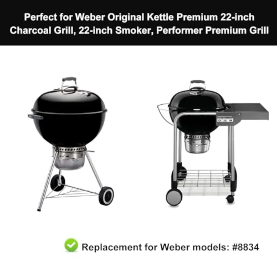 8834 صينية من الحديد الزهر لنظام الشواء الذواقة صينية صر الحرق لغطاء 22 بوصة شواية فحم ممتازة 22 مدخن للغلاية #3