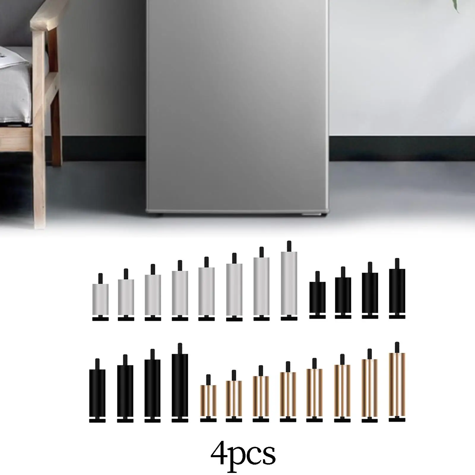 

4 ножки для дивана, простая установка, многофункциональные, износостойкие, из алюминиевого сплава, для столов, шкафов, пуфов, табуретов