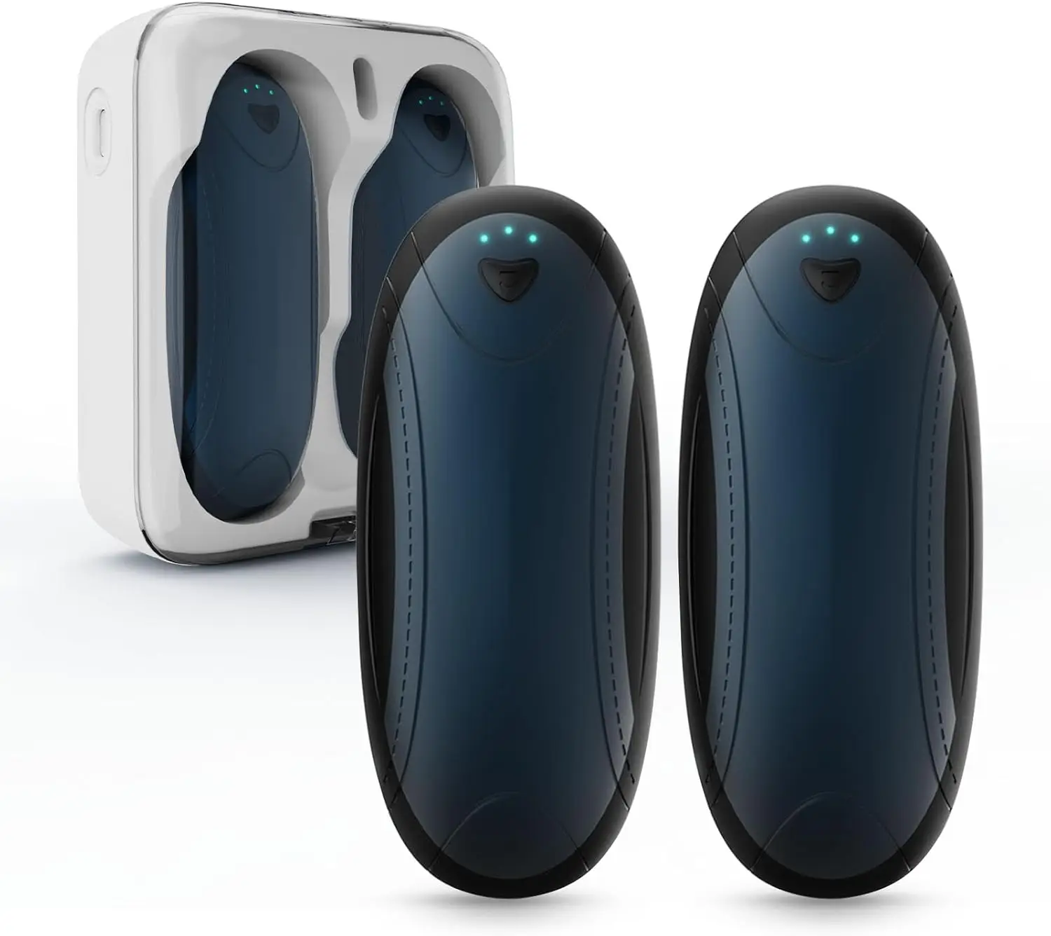 

Перезаряжаемые грелки для рук (2 шт.) с зарядным боксом, портативный обогреватель для путешествий и в подарок