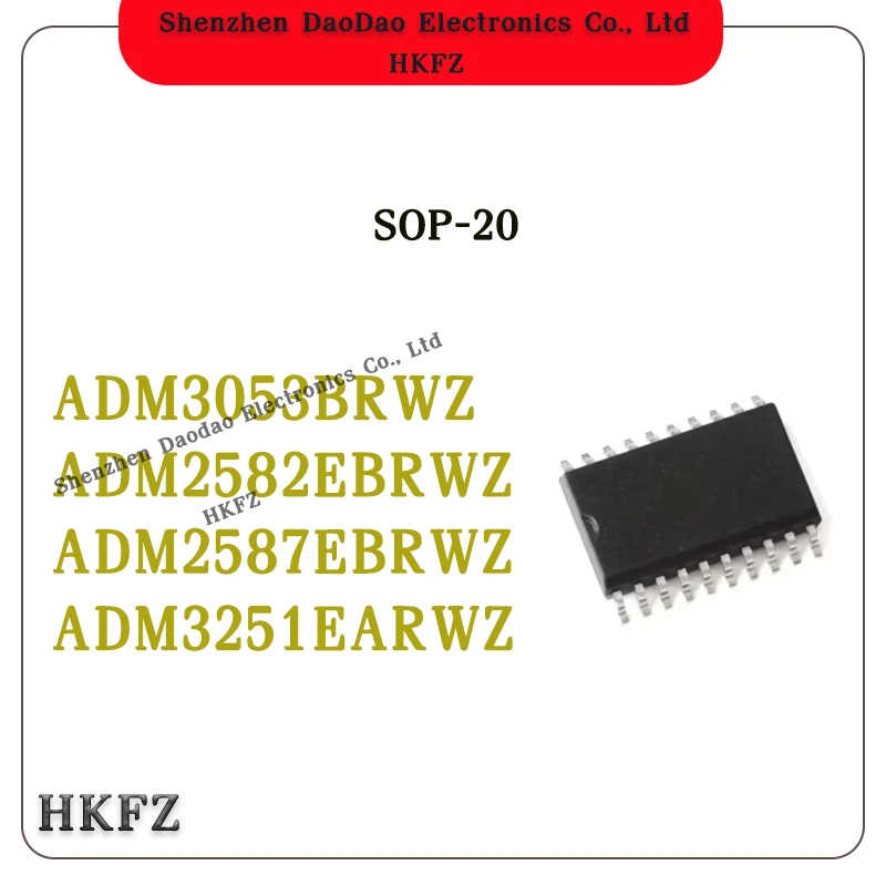 

ADM3053BRWZ ADM2582EBRWZ ADM2587EBRWZ ADM3251EARWZ-REEL7 IC Chip SOP-20 Isolated CAN transceiver chip Quality Brand New