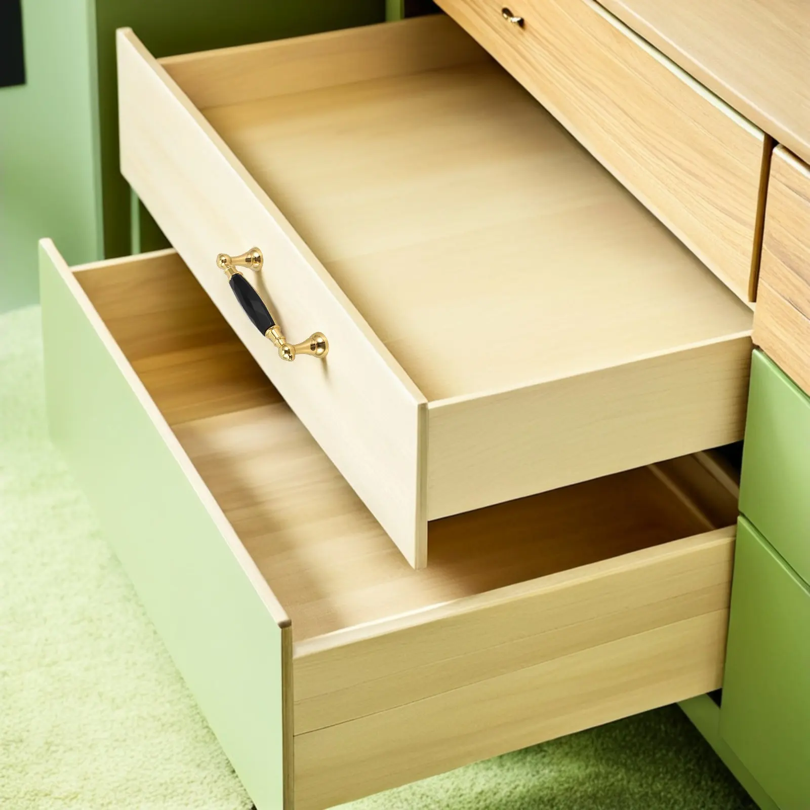 

2pcs Colorful Glass Cabinet Pull Handles 9.6Cm Modern Minimalist Drawer Hardware For Kitchen Cupboard Wardrobe Dresser Bathroom