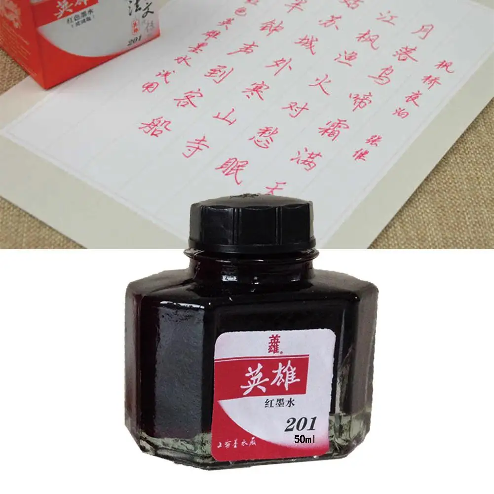 Tinta de pluma de vidrio embotellada, bolígrafo de escritura suave, suministros escolares de recarga para estudiantes de oficina, fuente de tinta de papelería, rojo, azul y negro, 50ml