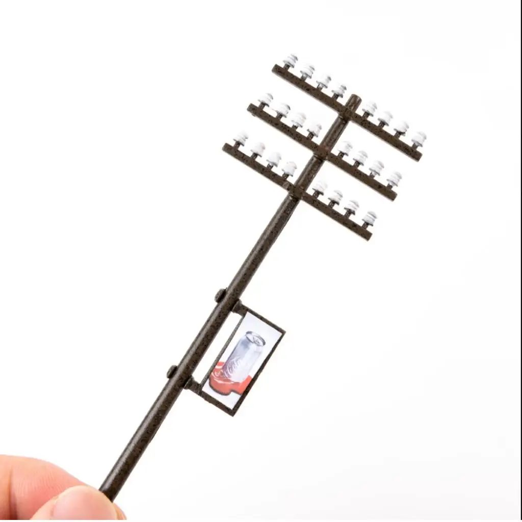 3Pcs 1:100 HO Scale Plastic Utility Poles for Train Street LANDSCAPE DIORAMAS