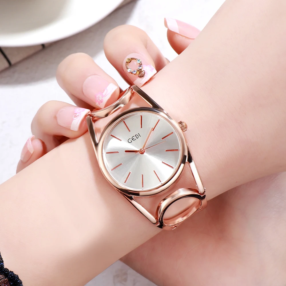 

GEDI Elegant Minimalist Womens Watches Top Brand Luxury Steel Chain Strap Ladies Wristwatch Waterproof Quartz Watch for Women