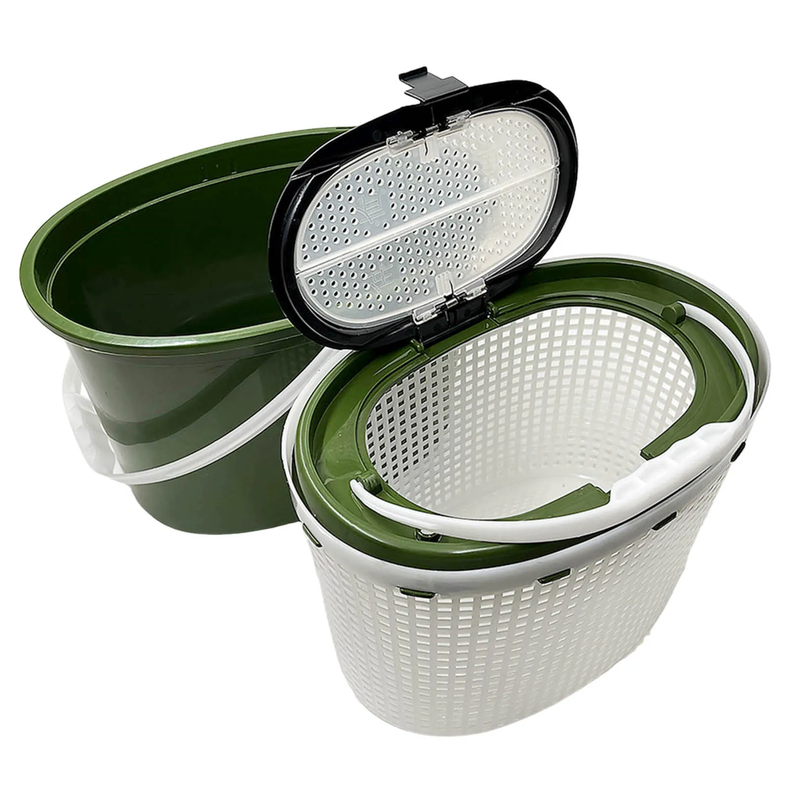 Large Capacity Double-layer Fishing Bucket Portable Ultralight Live Fish Bucket With Handle Winter Outdoor Fishing Gears 2025